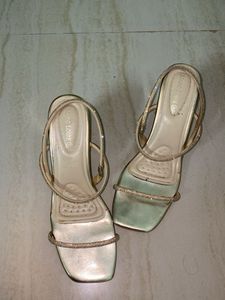 MARC LOIRE Gold Block Heels