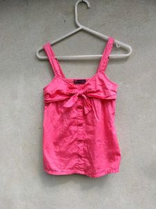 Y2K Cute Pink Bow Camisole Top