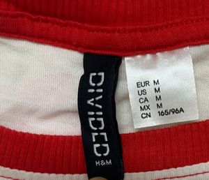 H&amp;M Divided Cherry Red &amp; White Crop Top
