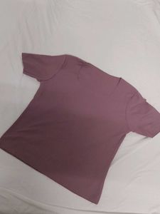 Basic Mauve Square Neck T-Shirt