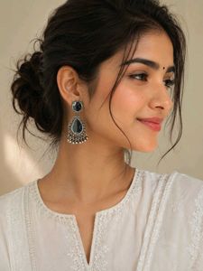 Mirror Work Jhumka Earrings