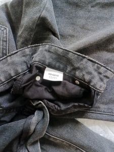 High Waist Washed Black Wide Leg Jeans