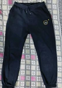 Comfy Dark Blue Joggers with Smiley