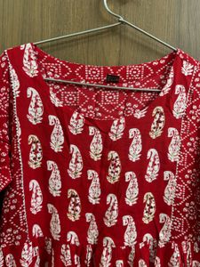 Red Anarkali Kurta Only