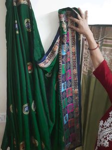 Chandeyri Green Saree😍🥻