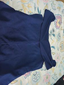Chic Navy Blue Off-Shoulder Top