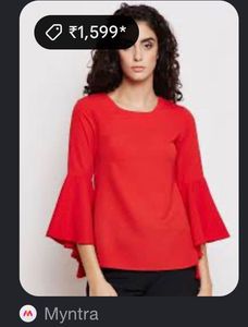 Viral Red Bell Sleeve Top