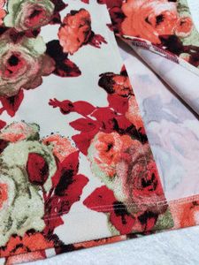 Floral Print Skirt with Slit