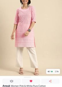 Pretty Pink Chikankari Kurta small size