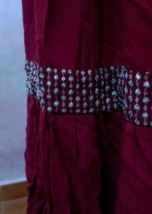 Elegant Maroon Embellished Ethnic dress