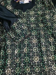Embellished Black Kurta Set