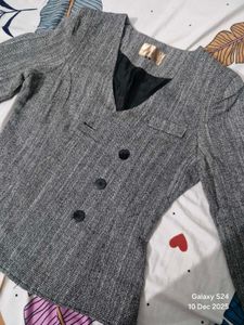 Grey Textured Blazer