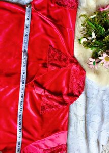 Red Satin kiss print pajama set 👍