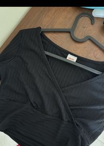 Urbanic Black V Neck Long Sleeve Top