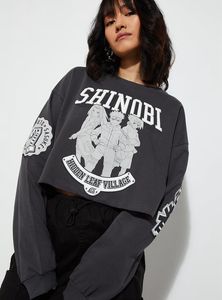 Max Naruto Printed Cropped Sweatshirt (Size - M)