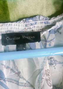 Light Blue Floral Sheer top