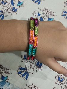 Colorful Beaded Bangles Set