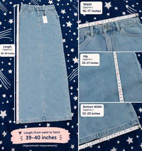 Light Wash Denim Maxi Skirt