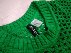 H&amp;M Green Knit Crop Sweater