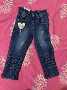 Cute Girls' Blue Denim Jeans