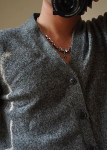 Uniqlo Gray Knit Cardigan Sweater
