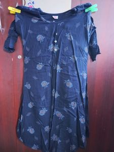Blue Colour Kurti With 3/4th Hand