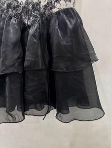 Gothic Black &amp; White Floral Dress