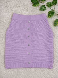 Lavender Knit Button-Up Skirt