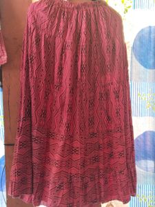 Pink And Black Long Skirt