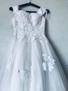 Ivory A Line Floor Wedding Dress