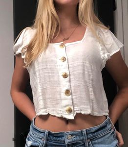 American Eagle White Button-Front Top🪽