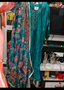 Elegant Teal Kurta Set with Dupatta