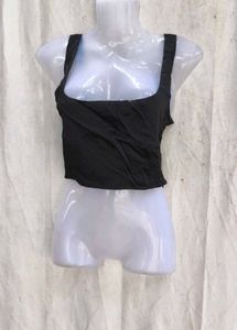 72209. Chic Black Bustier Top