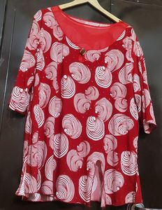 Red 🔴 White Top For Girl Or Woman 46 Bust