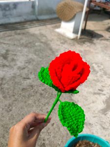Crochet Red Rose