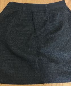 Black Textured A-Line Mini Skirt