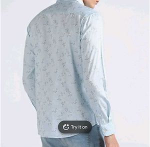 Flying Machine Light Blue Floral Print Shirt