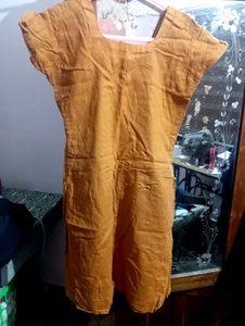 Orange Embroidered Kurta