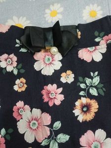 Floral Print Mini Skirt with Bow Detail