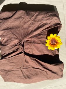 Brown Button-Up Midi Dress