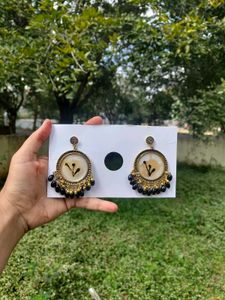 Handmade Black Resin Jhumka