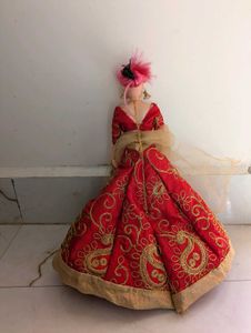 Red Lehenga Choli for Barbie Doll