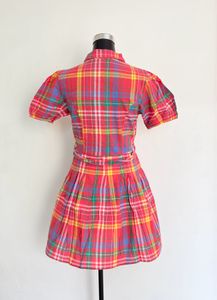 Vintage Plaid Shirt Dress with Belt