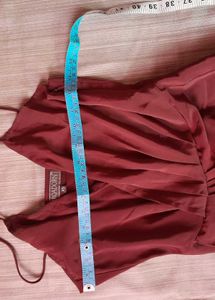 Elegant Maroon V-Neck Party Dress