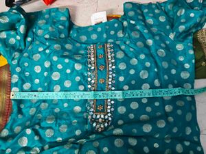 Elegant Teal Kurta with Mirror Work