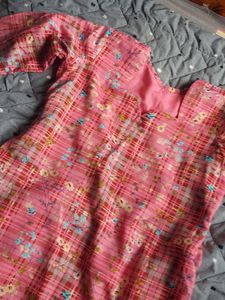 Elegant Pink &amp; Blue Kurta Set with Dupatta