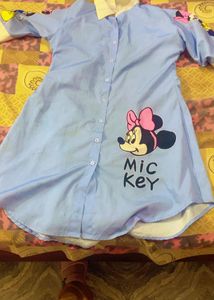 Cute Minnie Mouse Blue Kurta