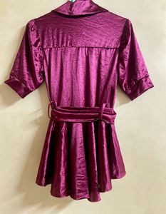 Stylish Purple Peplum Top with Unique Design