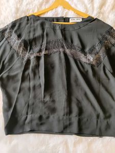 Vero Moda Black Lace Trim Top