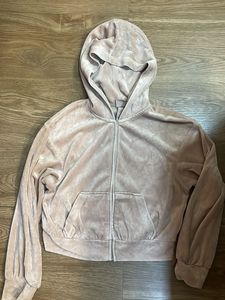 Soft Velour Zip-Up Hoodie